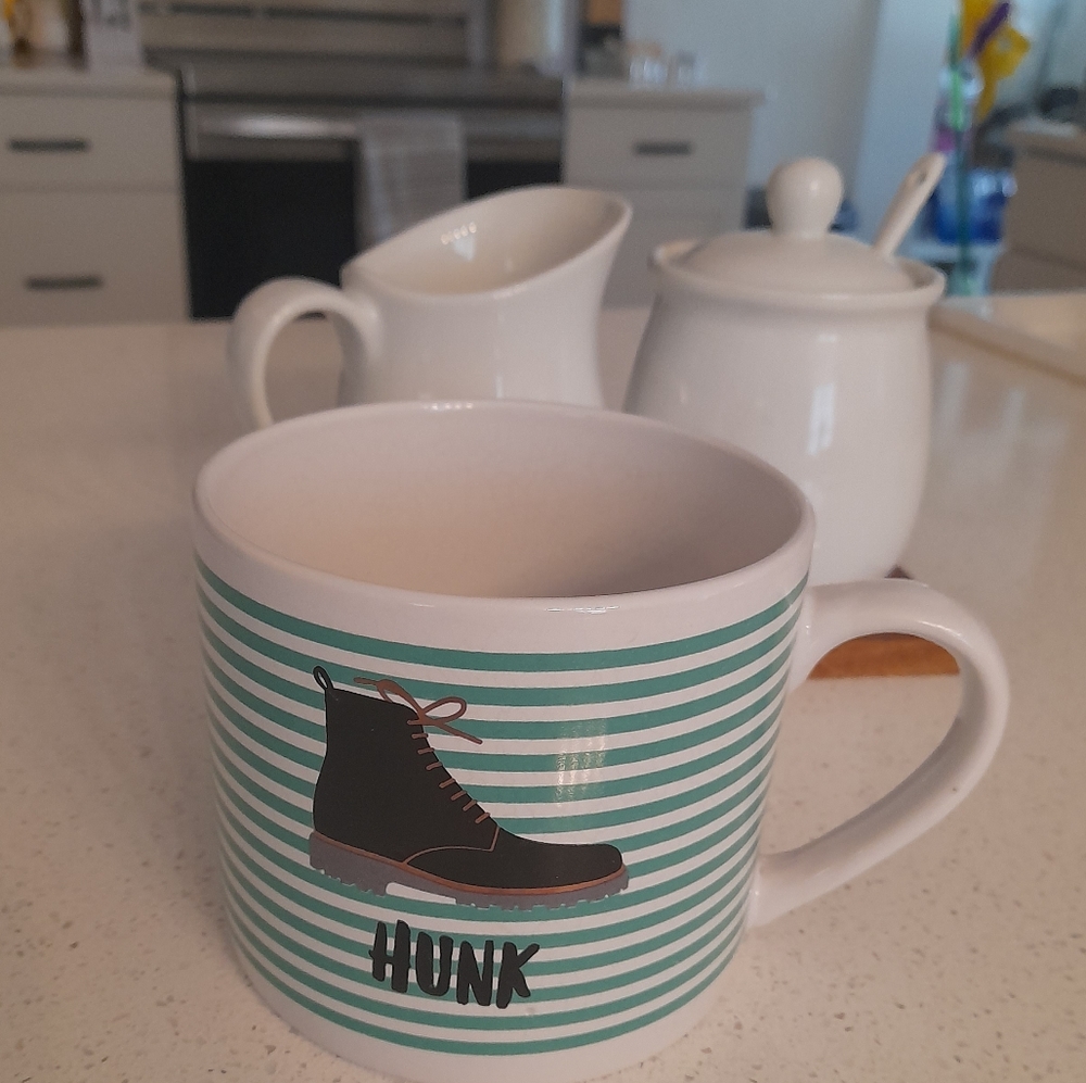 Got a Hunk? Tell him with this super cute over-sized mug. Excellent.